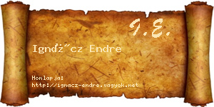 Ignácz Endre névjegykártya